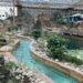 Pairi Daiza test lazy river-attractie: water stroomt door megakas Edenya
